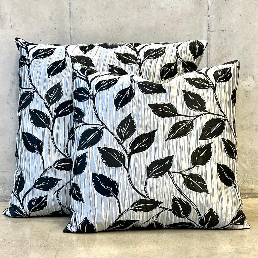 Pillows Silver/Black Floral print - Electric Butterfly Flowers